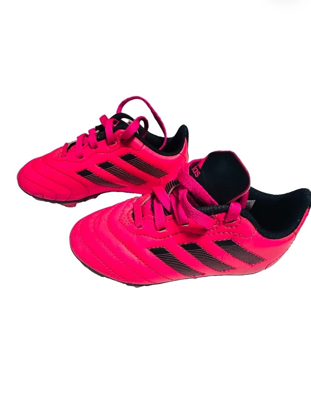 adidas Kids Hot Pink and Black Cleats size US 10